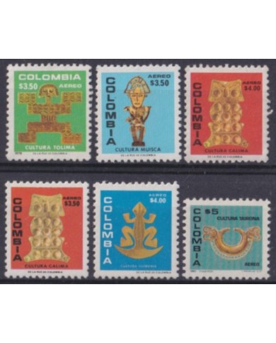 F-EX53211 COLOMBIA MNH 1978-79 ARCHEOLOGY GOLD ARTEFACTS.