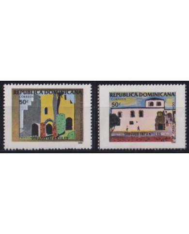 F-EX53403 DOMINICANA REP MNH 1990 CHILDREN DRAWING.