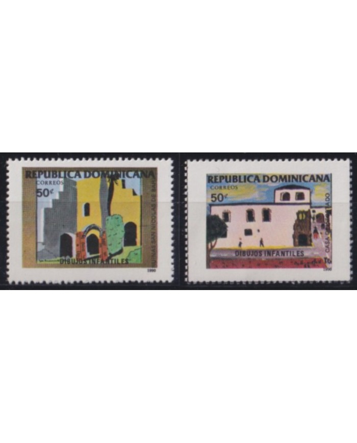 F-EX53403 DOMINICANA REP MNH 1990 CHILDREN DRAWING.