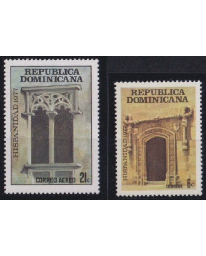 F-EX53406 DOMINICANA REP MNH 1977 HISPANIDAD ARCHITECTURE COLONIAL WINDOWS