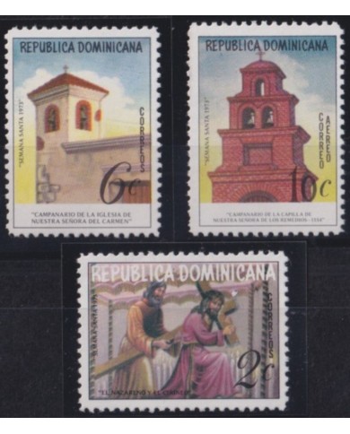F-EX53408 DOMINICANA REP MNH 1973 HOLLY WEEK EASTER ARCHITECTURE ART.