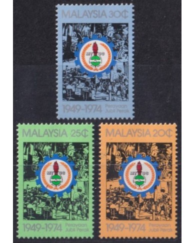 F-EX53387 MALAYSIA MNH 1974 TRADE UNION 25th CONGRESS.