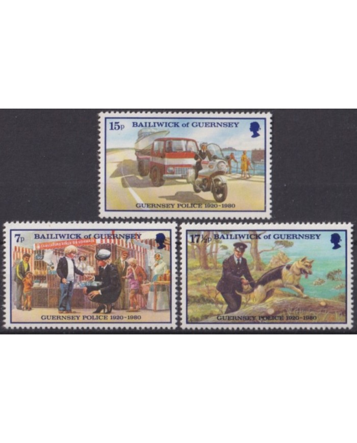 F-EX53825 UK ENGLAND GUERNSEY MNH 1980 POLICE DOG AUTO.