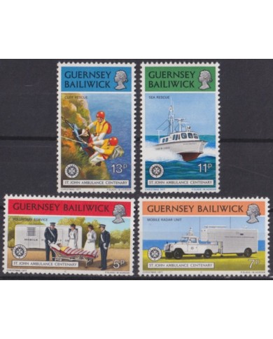 F-EX53829 UK ENGLAND GUERNSEY MNH 1977 ST JOHN AMBULANCE CENT SHIP HEALTH.
