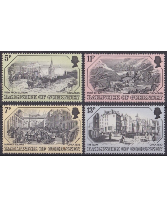 F-EX53830 UK ENGLAND GUERNSEY MNH 1980 HISTORIC ENGRAVING.