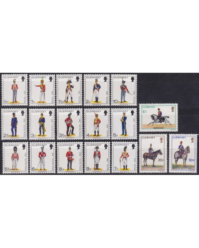 F-EX53112 UK ENGLAND GUERNSEY MNH 1974 MILITAR UNIFORM.