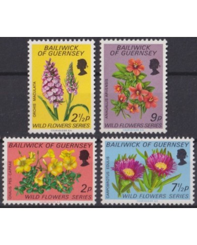 F-EX53842 UK ENGLAND GUERNSEY MNH 1974 BOTANICAL GARDEN WILD FLOWER.