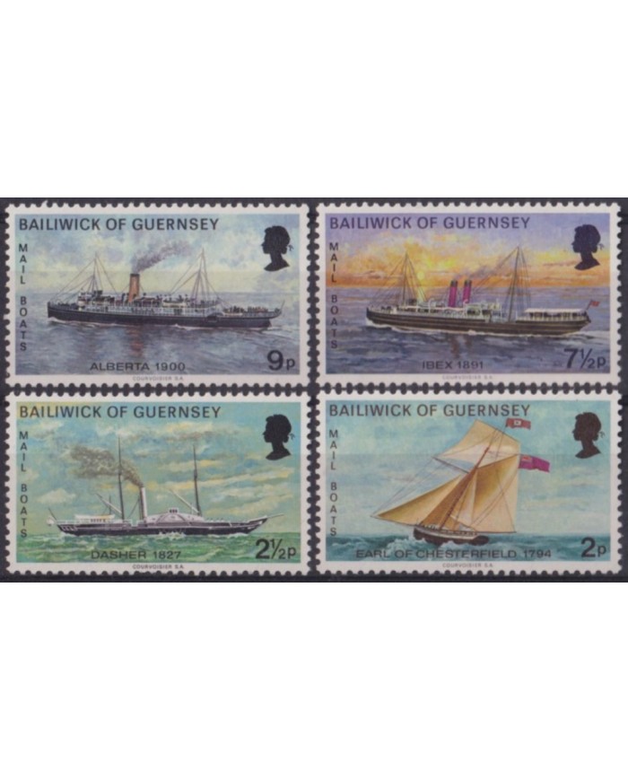 F-EX53843 UK ENGLAND GUERNSEY MNH 1972 MAIL BOATS STEAMSHIP SHIP.