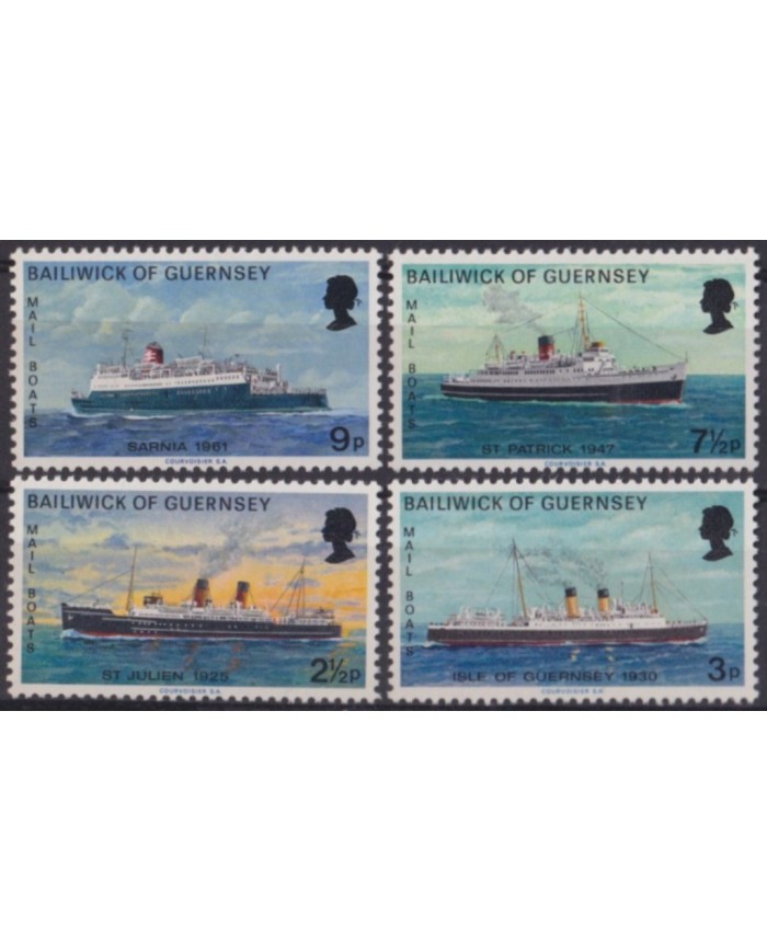 F-EX53844 UK ENGLAND GUERNSEY MNH 1973 MAIL BOATS STEAMSHIP SHIP.