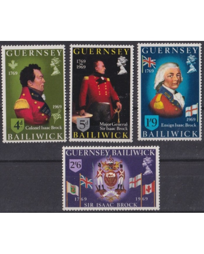 F-EX53848 UK ENGLAND GUERNSEY MNH 1969 ISAAC BROCK.