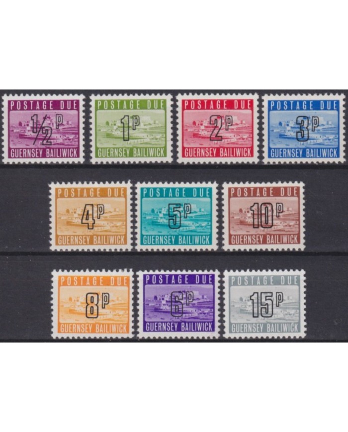 F-EX53849 UK ENGLAND GUERNSEY MNH 1971-76 POSTAGE DUE LANDSCAPE.