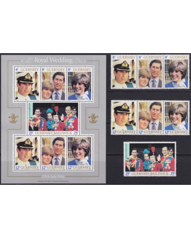 F-EX53148 UK ENGLAND GUERNSEY MNH 1981 ROYAL WEDDING LADY DIANA