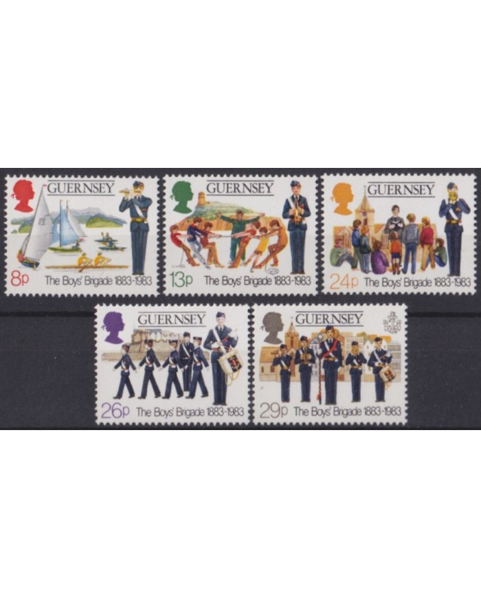 F-EX53971 UK ENGLAND GUERNSEY MNH 1983 CENTENARY OF BOYS BRIGATE SHIP.