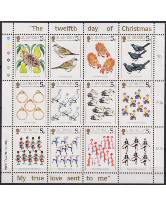 F-EX53134 UK ENGLAND GUERNSEY MNH 1984 CHRISTMAS NAVIDAD TOYS BIRDS GAMES.