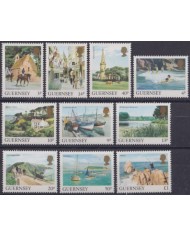F-EX53934 UK ENGLAND GUERNSEY MNH 1984 DEFINITIVE SET LANDSCAPE ARCHITECTURE.