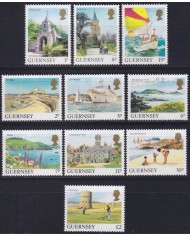 F-EX53938 UK ENGLAND GUERNSEY MNH 1985 DEFINITIVE SET LANSCAPE SHIP.