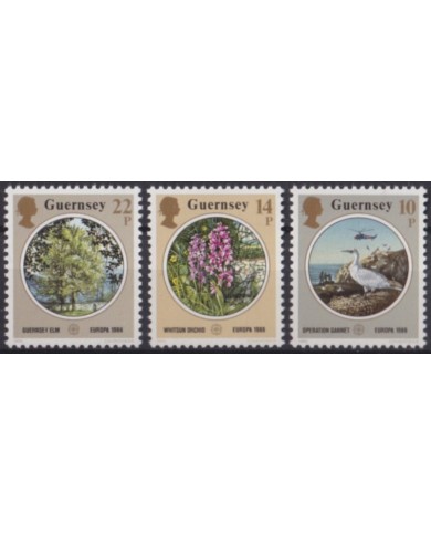 F-EX53939 UK ENGLAND GUERNSEY MNH 1986 EUROPA CEPT NATURA PROTECTION FLOWER ORCHID.