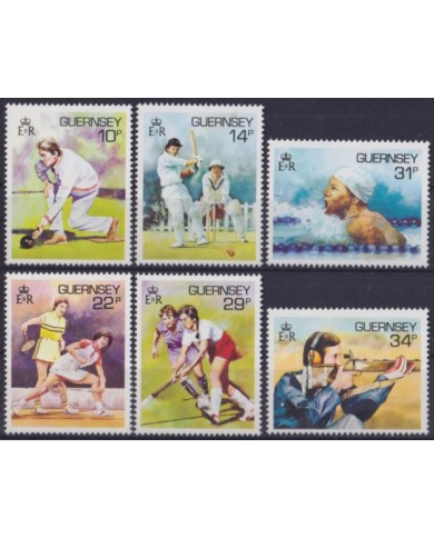 F-EX53942 UK ENGLAND GUERNSEY MNH 1986 SPORT CRICKET TENNIS SHUTTING.