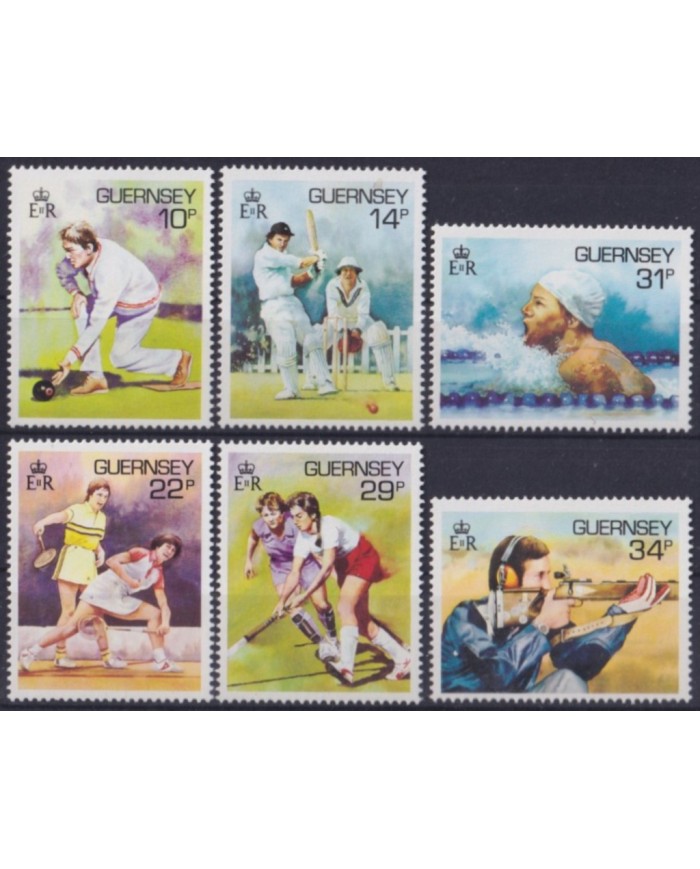 F-EX53942 UK ENGLAND GUERNSEY MNH 1986 SPORT CRICKET TENNIS SHUTTING.