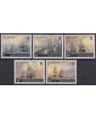 F-EX53940 UK ENGLAND GUERNSEY MNH 1986 ART PAINTING LORD SAUMAREZ BATTLESHIP.