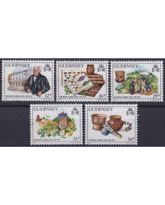 F-EX53951 UK ENGLAND GUERNSEY MNH 1988 FREDERICK CORBIN LUKIS ARCHEOLOGY.