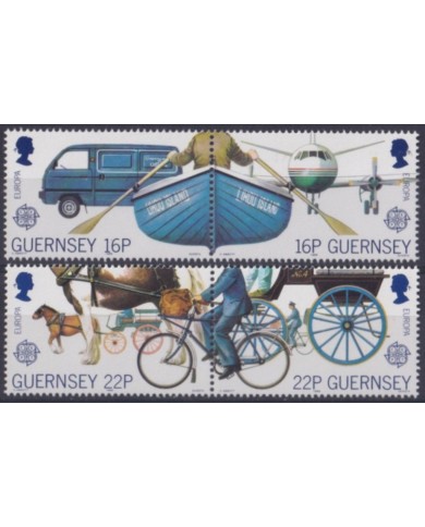 F-EX53952 UK ENGLAND GUERNSEY MNH 1988 EUROPA CEPT TRANSPORT & COMMUNICATIONS BOAT CYCLE.