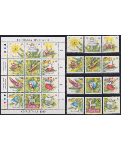 F-EX53140 UK ENGLAND GUERNSEY MNH 1989 CHRISTMAS TREE DECORATION.