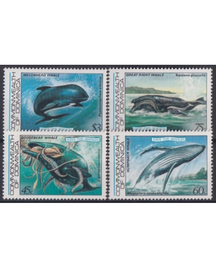 F-EX18551 DOMINICA MNH WHALE FISH BALLENAS PECES.