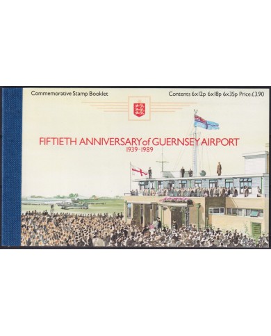 F-EX53142 UK ENGLAND GUERNSEY MNH 1989 BOOKLED 50th ANNIV OF AIRPORT AIRPLANE AVION.