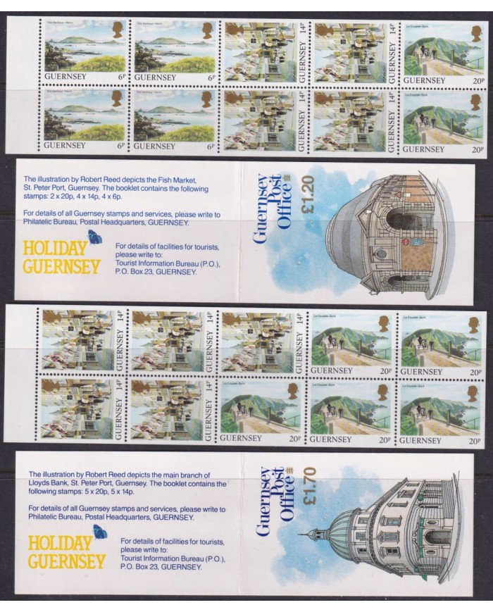 F-EX53141 UK ENGLAND GUERNSEY MNH 1989 BOOKLED DEFINITIVE SET.
