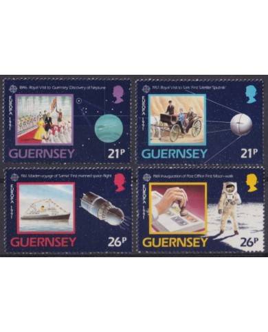 F-EX53961 UK ENGLAND GUERNSEY MNH 1991 EUROPA CEPT IN SPACE SHIP CARRIAGE.