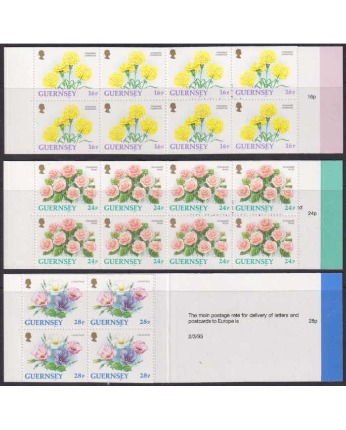 F-EX53129 UK ENGLAND GUERNSEY MNH 1993 BOOKLED FLOWER FLORES.