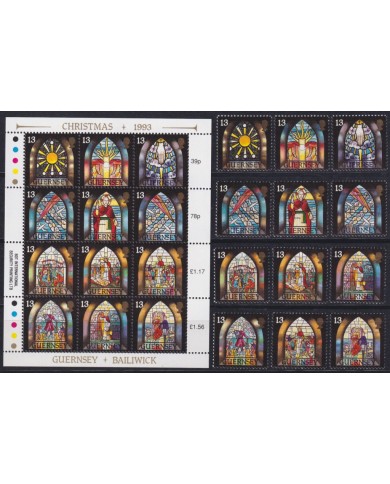 F-EX53131 UK ENGLAND GUERNSEY MNH 1993 CHRISTMAS NAVIDAD PAINTING GLASS ART.