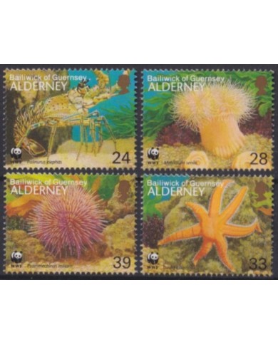 F-EX53921 UK ENGLAND GUERNSEY ALDERNEY MNH 1993 WWF ENDANGERED SPECIES.