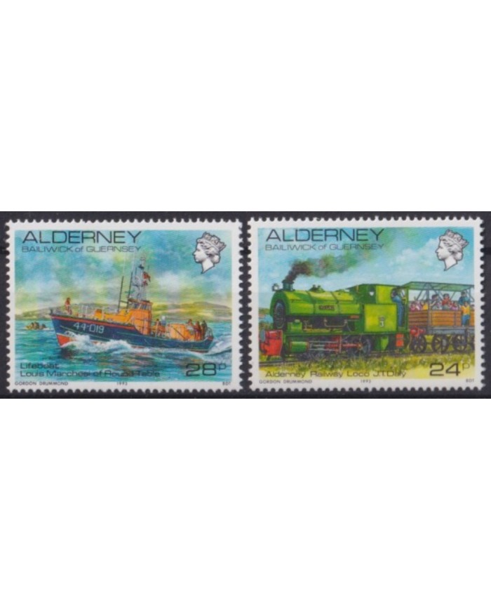 F-EX53920 UK ENGLAND GUERNSEY MNH 1993 LIFEBOAT RAILROAD TRANSPORT.