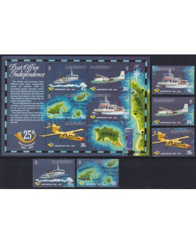 F-EX53132 UK ENGLAND GUERNSEY MNH 1994 POST OOFICE INDEPENDENCE SHIP AIRPLANE.