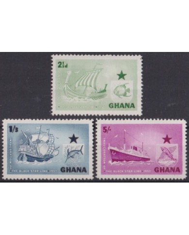 F-EX53866 GHANA MNH 1957 INAUGURATION BLACK STAR LINE MARITIME SHIP.