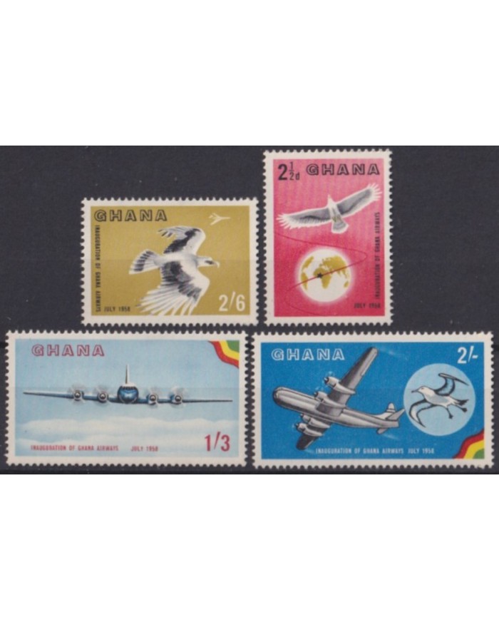 F-EX53869 GHANA MNH 1958 UNITED INAUGURATION AIRLINES AIRPLANE BIRD AVION.