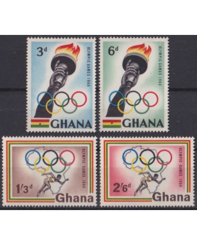 F-EX53874 GHANA MNH 1960 OLYMPIC GAMES ROMA TOURCH OLYMPIC RING.