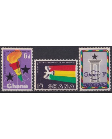 F-EX53883 GHANA MNH 1962 SECOND ANNIV OF REPUBLIC BIRD.