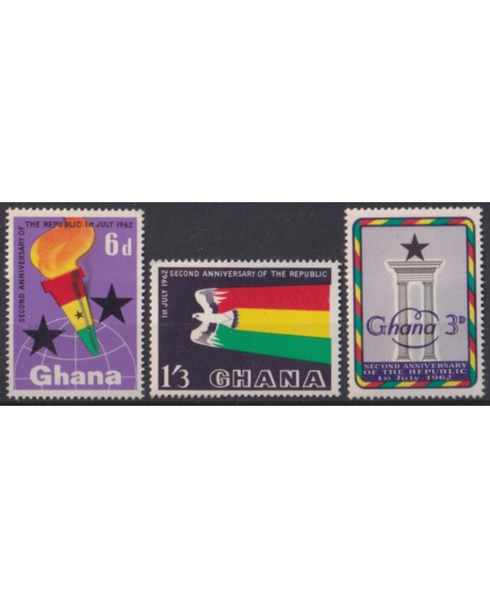 F-EX53883 GHANA MNH 1962 SECOND ANNIV OF REPUBLIC BIRD.