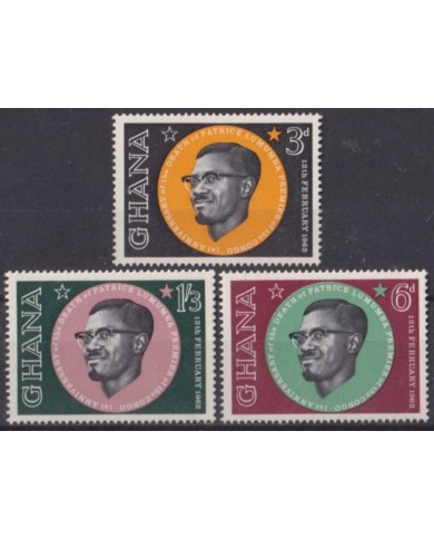F-EX53882 GHANA MNH 1962 FIRST ANNIV OF DEATH PATRICE LUMUMBA.