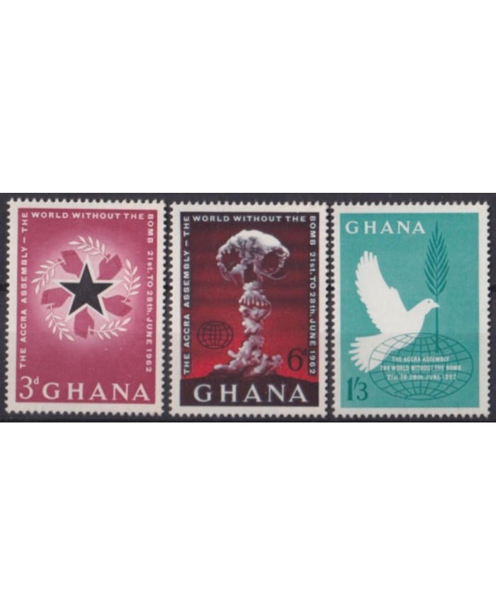 F-EX53881 GHANA MNH 1962 ACCRA PEACE CONFERENCE WHITHOUT ATOMIC BOM.