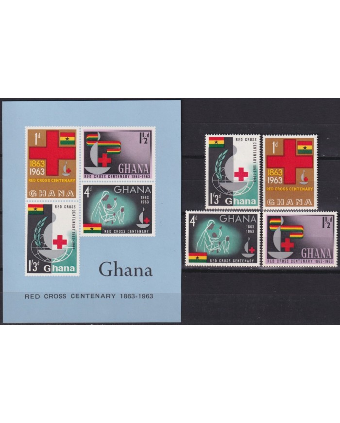 F-EX53111 GHANA MNH 1963 RED CROSS CENTENARY.