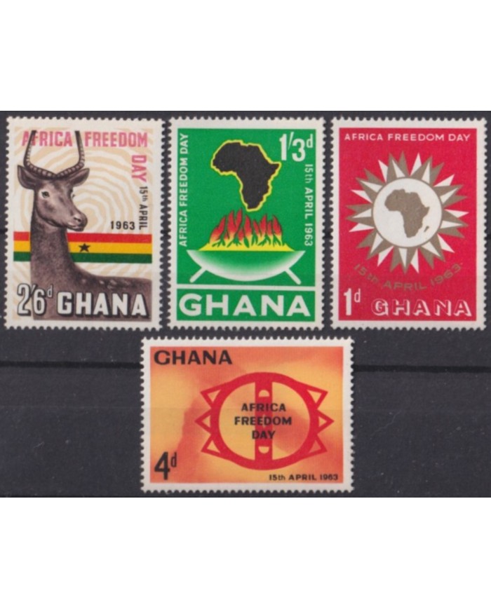 F-EX53885 GHANA MNH 1963 AFRICA FREEDOM DAY ANTELOPE.