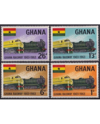F-EX53888 GHANA MNH 1963 RAILROAD RAILWAYS 50th ANNIV.