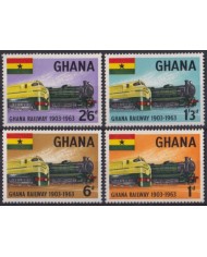F-EX53888 GHANA MNH 1963 RAILROAD RAILWAYS 50th ANNIV.