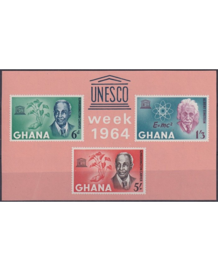 F-EX53851 GHANA MNH 1964 UNESCO WEEK ALBERT EINSTEIN & WASHINGTON CARVER.