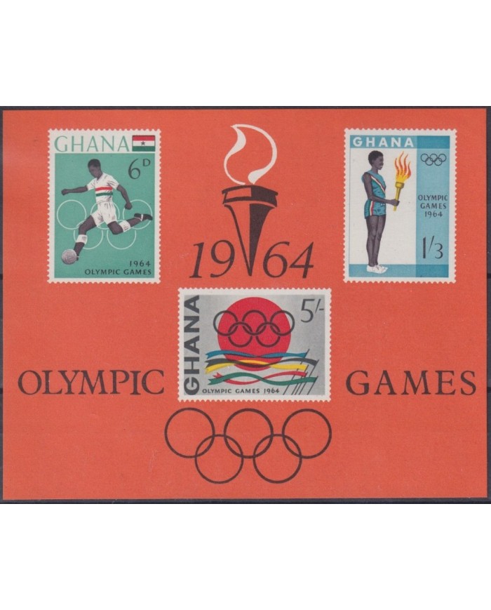 F-EX53894 GHANA MNH 1964 JAPAN OLYMPIC GAMES TOKIO SOCCER ATHLETISM.
