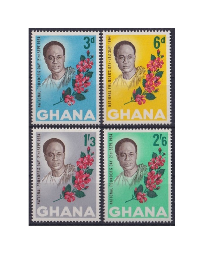 F-EX53892 GHANA MNH 1964 NATIONAL FOUNDER´S DAY FLOWER NKRUMA.